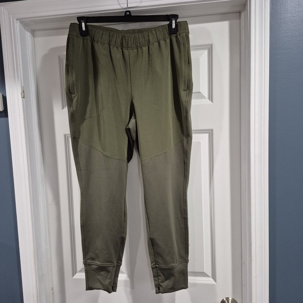 Calia Joggers Womens Large Dark Olive Running Pants Warm Cold Dash Performance